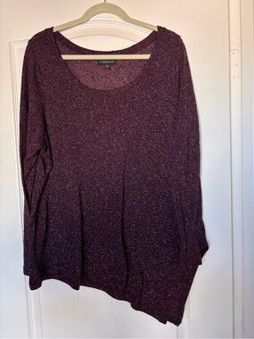 Lane Bryant Purple Sparkle Asymmetrical top purple size 18/20